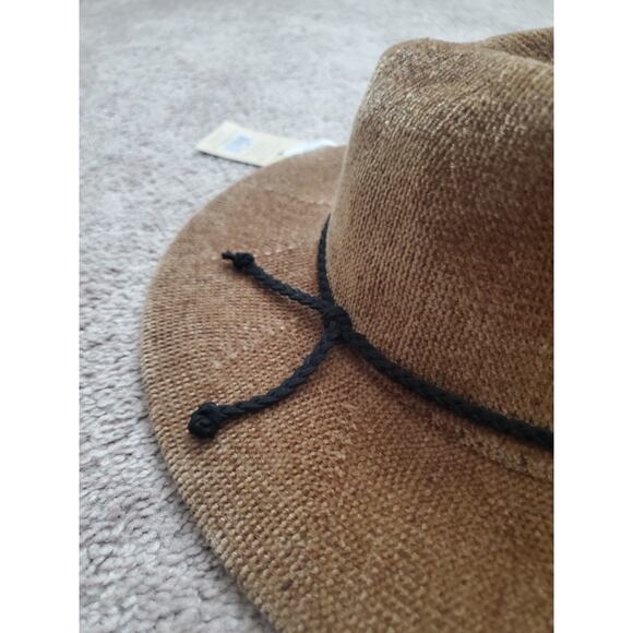 Britt’s Knits Getaway Panama Hat Brown Foldable Chenille Women's NWT - Picture 3 of 6